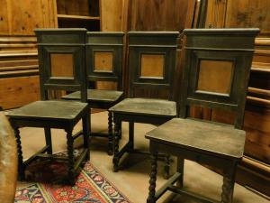 panc86 four chairs with wooden seat, dimensions: width 43 cm x 39 cm, height 98 cm